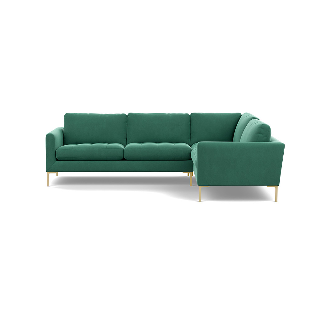 Heal's Eton RHF Corner Sofa Smart Velvet Sea foam Brass