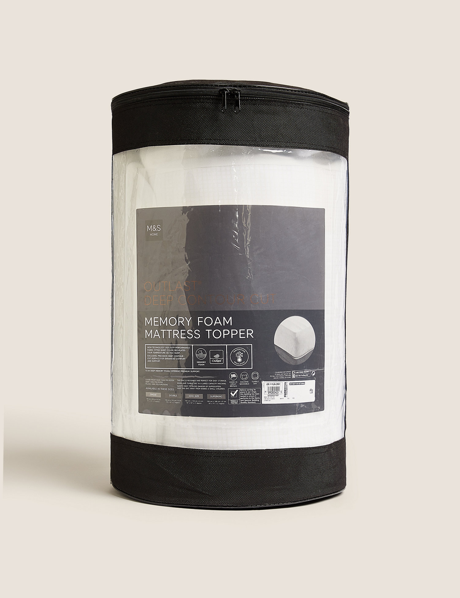 M&S Outlast Deep Contour Memory Foam Mattress Topper