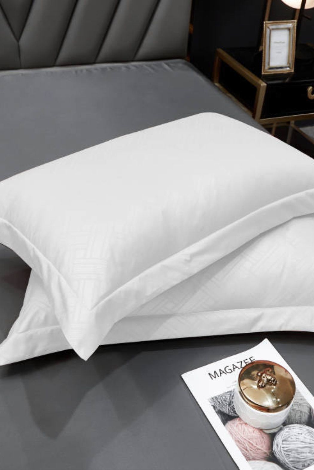 Ezysleep 100% Egyptian Cotton White Oxford Pillowcase Set