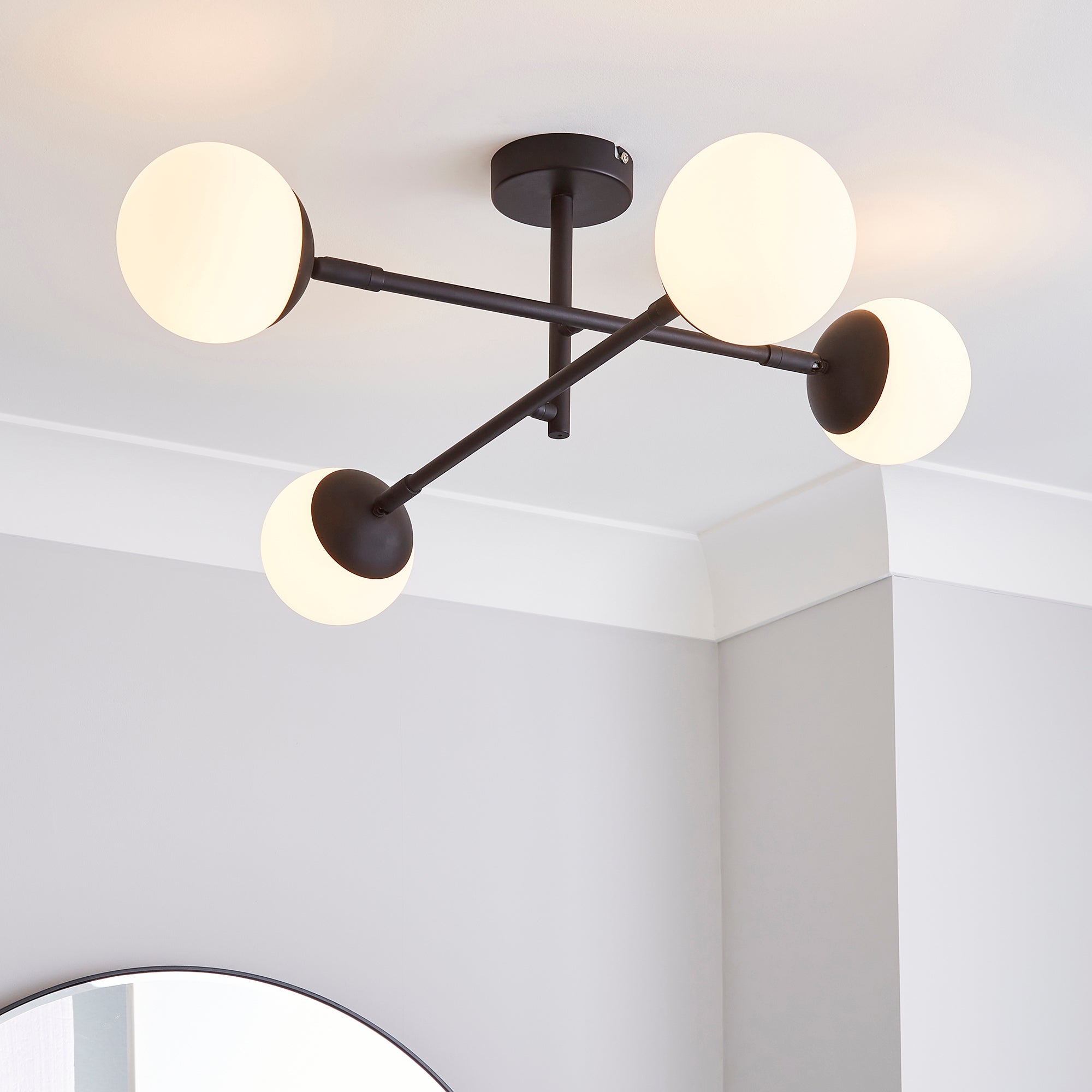 Tela Bathroom 4Lt Ceiling Fitting Black Black