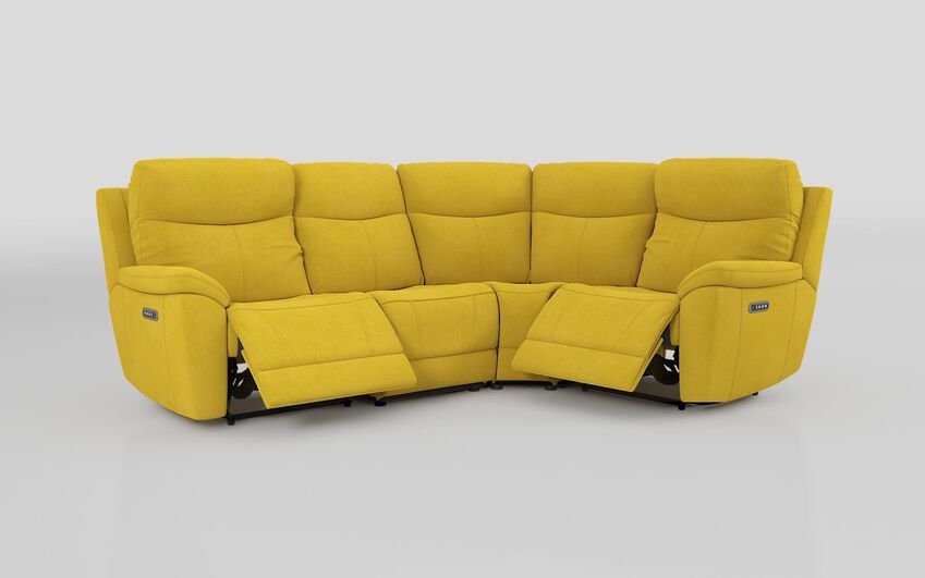 Green Fabric Eldwick 3 Corner 1 Power Sofa with Head Tilt
