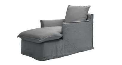 Isaac Chaise Armchair in Shadow Brushed Linen Cotton - sofa.com