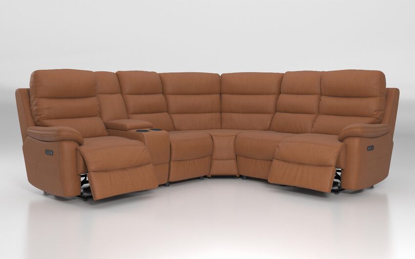 Ossett 2 Corner 2 Power Sofa with Left Hand Facing Console & Head Tilt