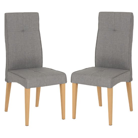Lucas Grey Fabric Dining Chairs In A Pair