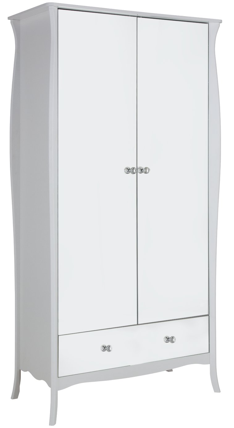 Argos Home Amelie 2 Door 1 Drawer Mirrored Wardrobe - White