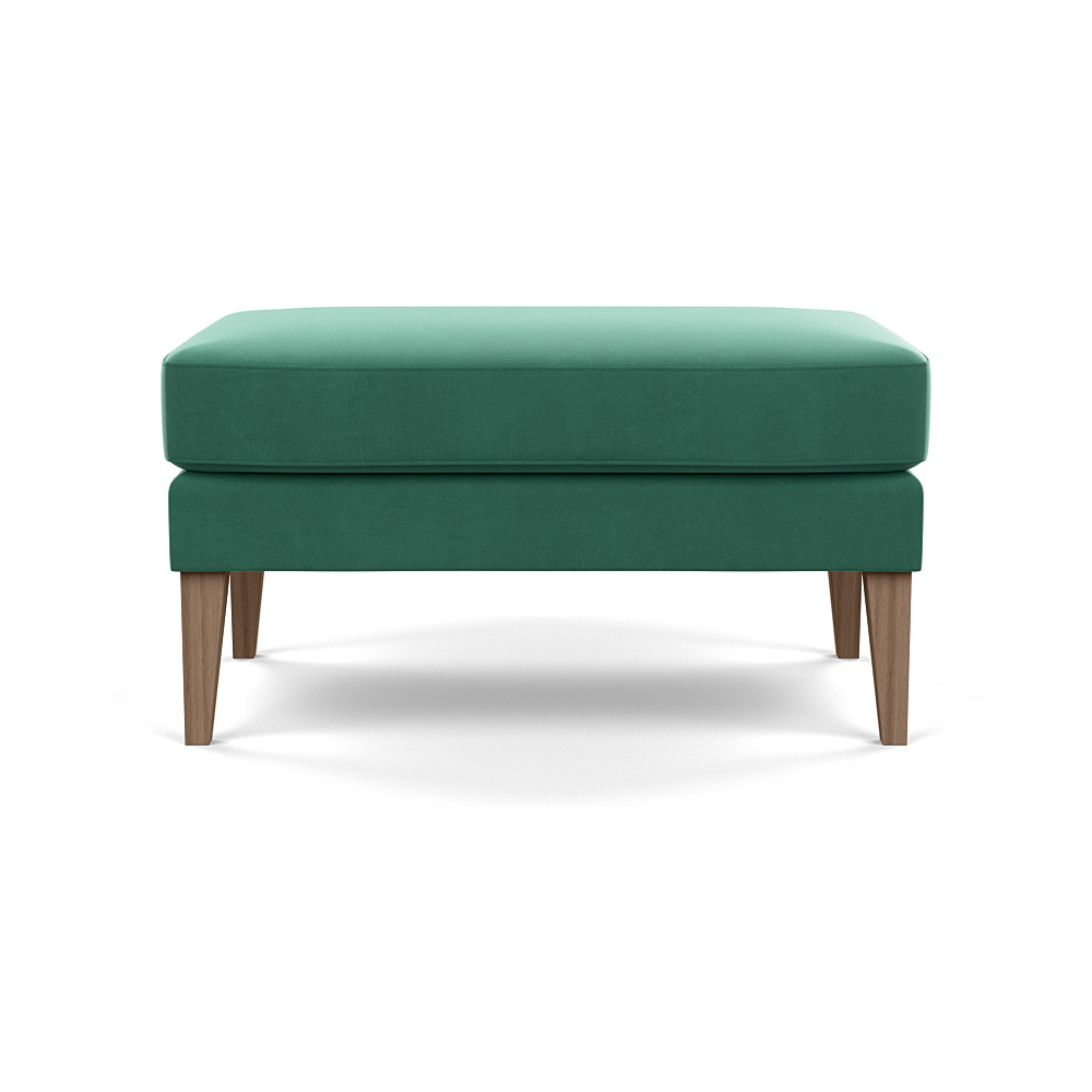 Heal's Richmond Ottoman Smart Velvet Sea foam Tinted Ash