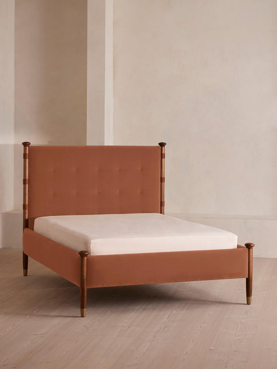 Paolo Bed, King, Velvet, Antique Rose