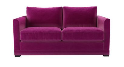 Aissa 2 Seat Sofa Bed in Peony Cotton Matt Velvet - sofa.com