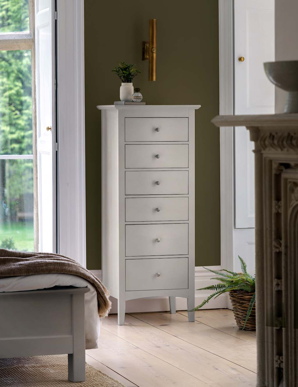 Gallery Direct Hastings Grey Tall 6 Drawer Chest Grey