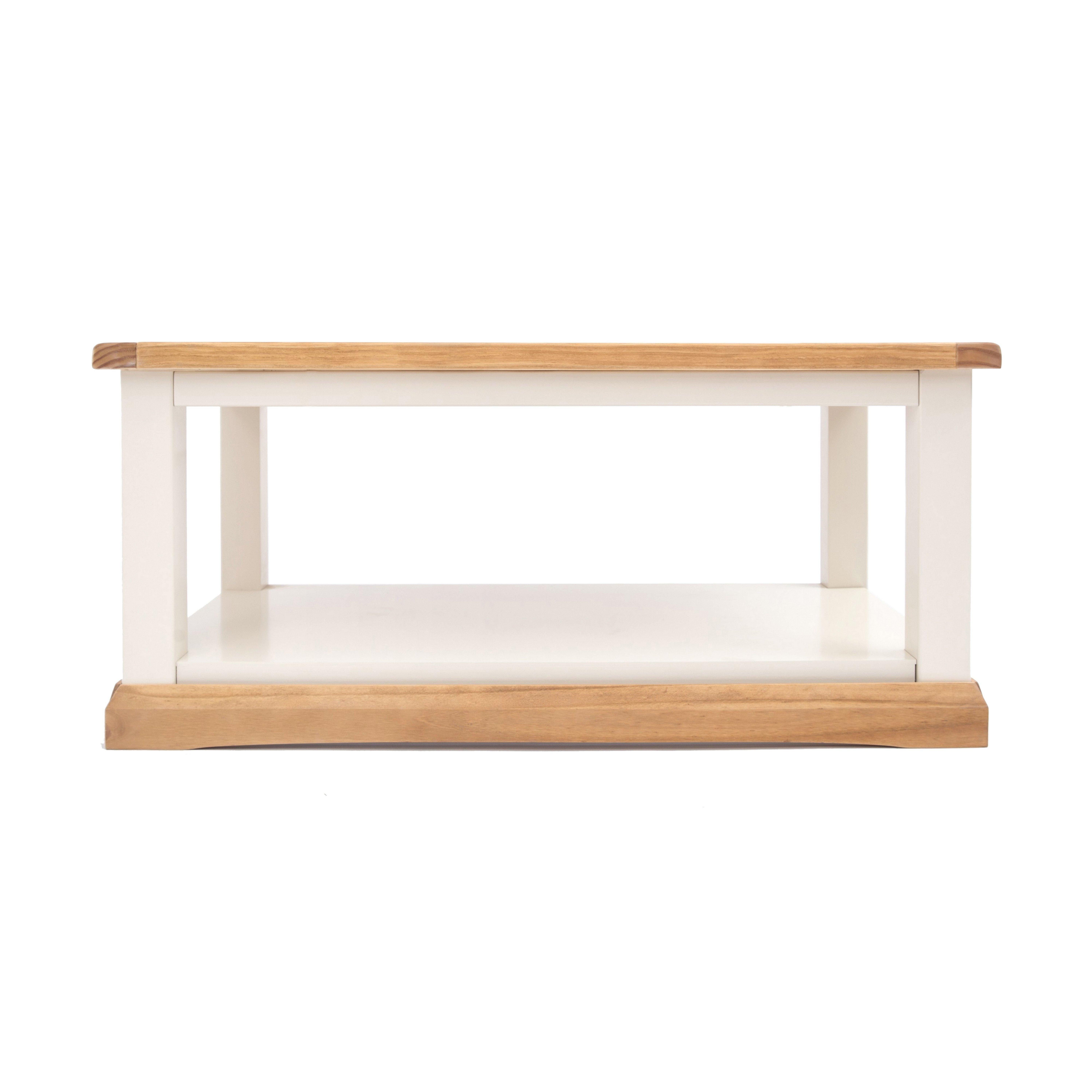 Cabinet Bits Coffee Table with Shelf - H45 W100 D60cm in Off-White