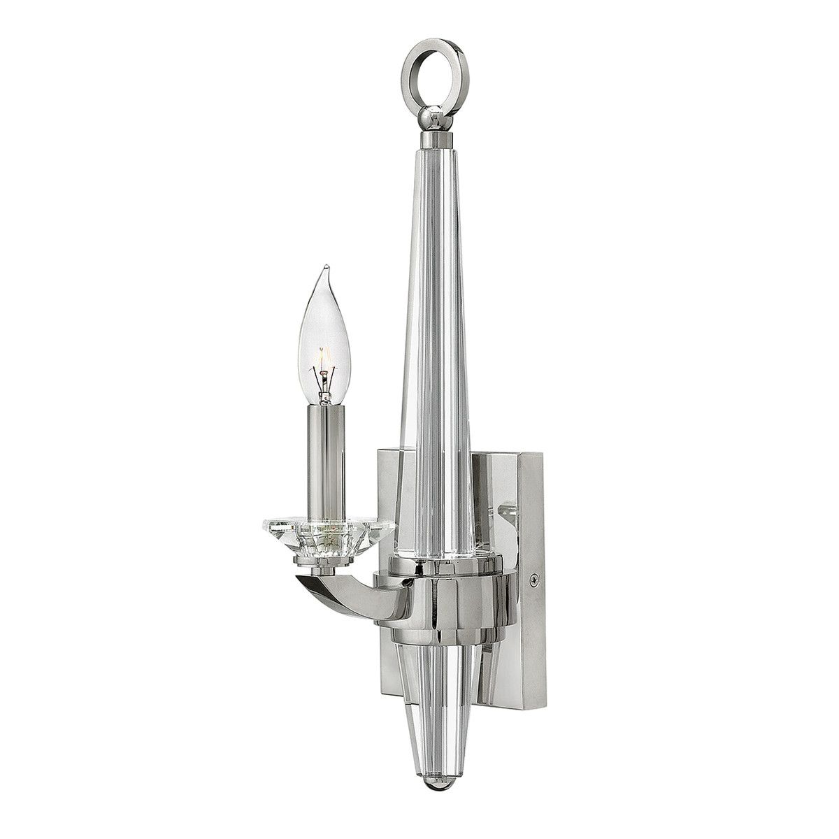 Netlighting Hinkley Ascher 1 Light Wall Light Polished Nickel in Grey