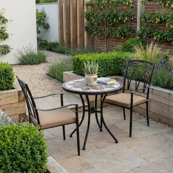 Dallas 76cm Bistro Table Set with 2 Austin Chairs