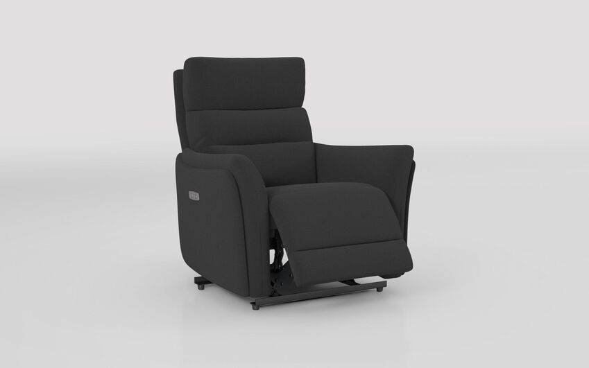 Black Fabric Cleveley Power Recliner Chair with Power Head Tilt