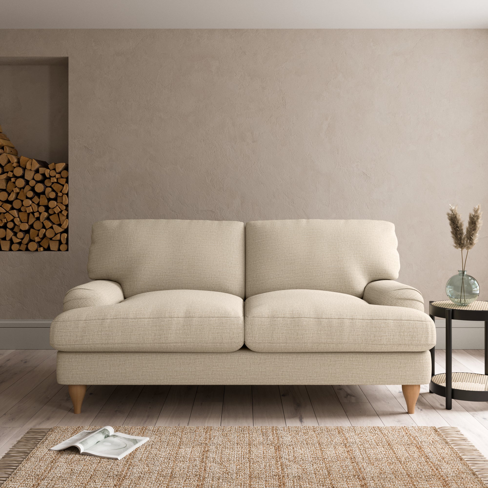 Darwin Textured Weave 2 Seater Sofa Yellow