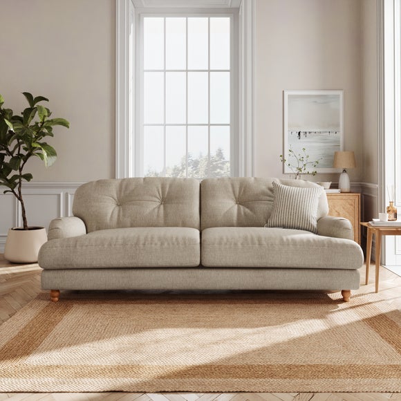 Martha Slub Faux Linen 4 Seater Sofa