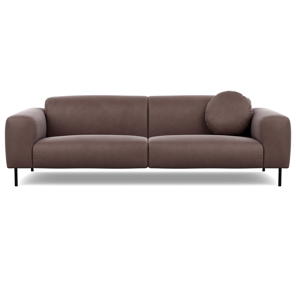 Heal's Luna 4 Seater Sofa Marylebone Velvet Mocha Black Feet