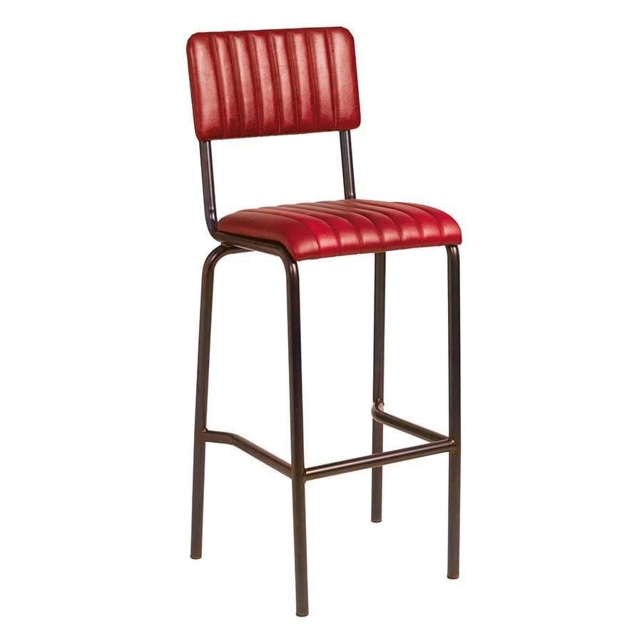netfurniture Creme Bar Stool - Ribbed - Lascari - Red