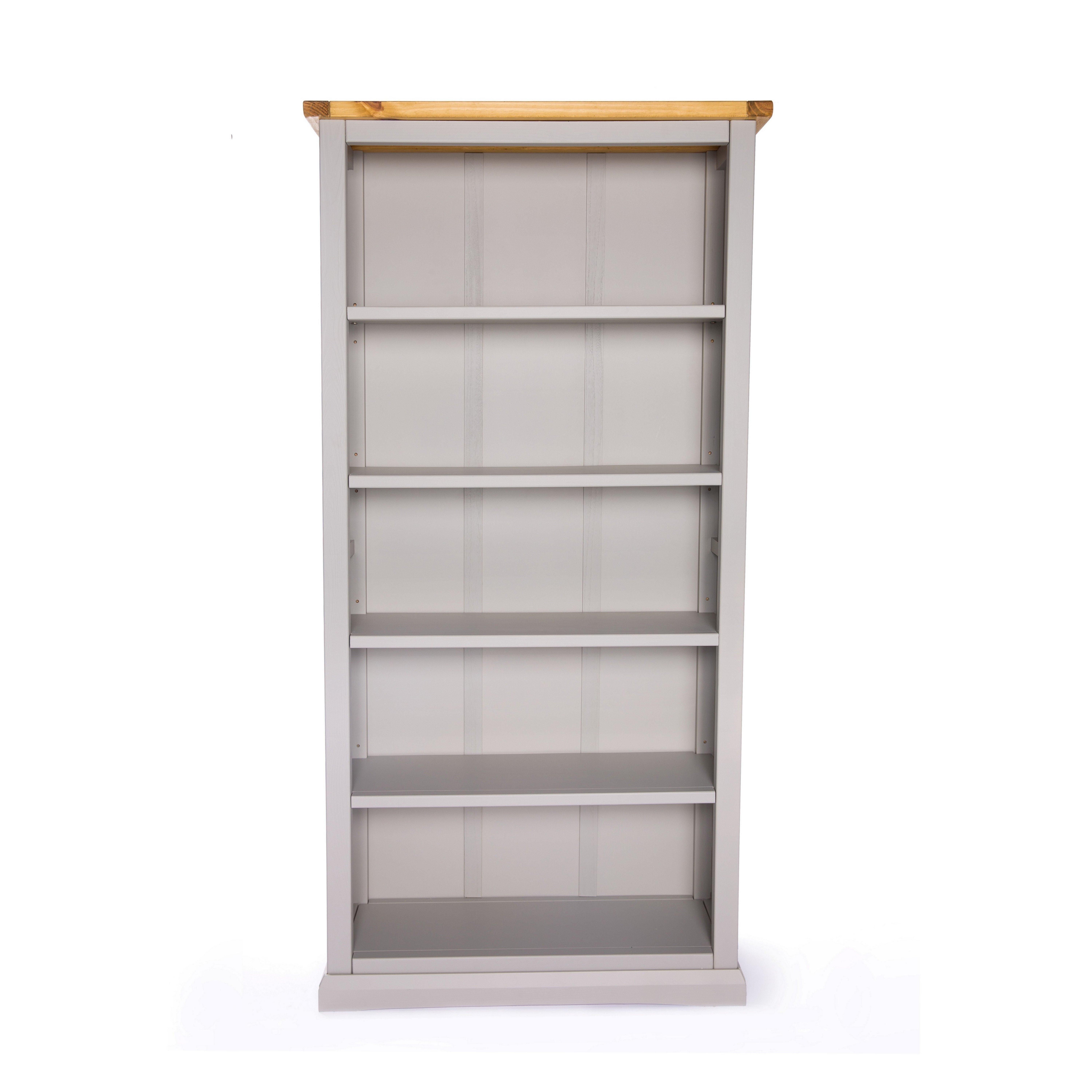 Cabinet Bits Bookcase with plinth 180x90x30cm in Light Grey