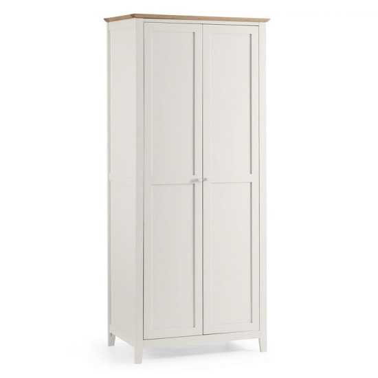 Cayuga Two Tone Wooden Wardrobe In Low Sheen Lacquer