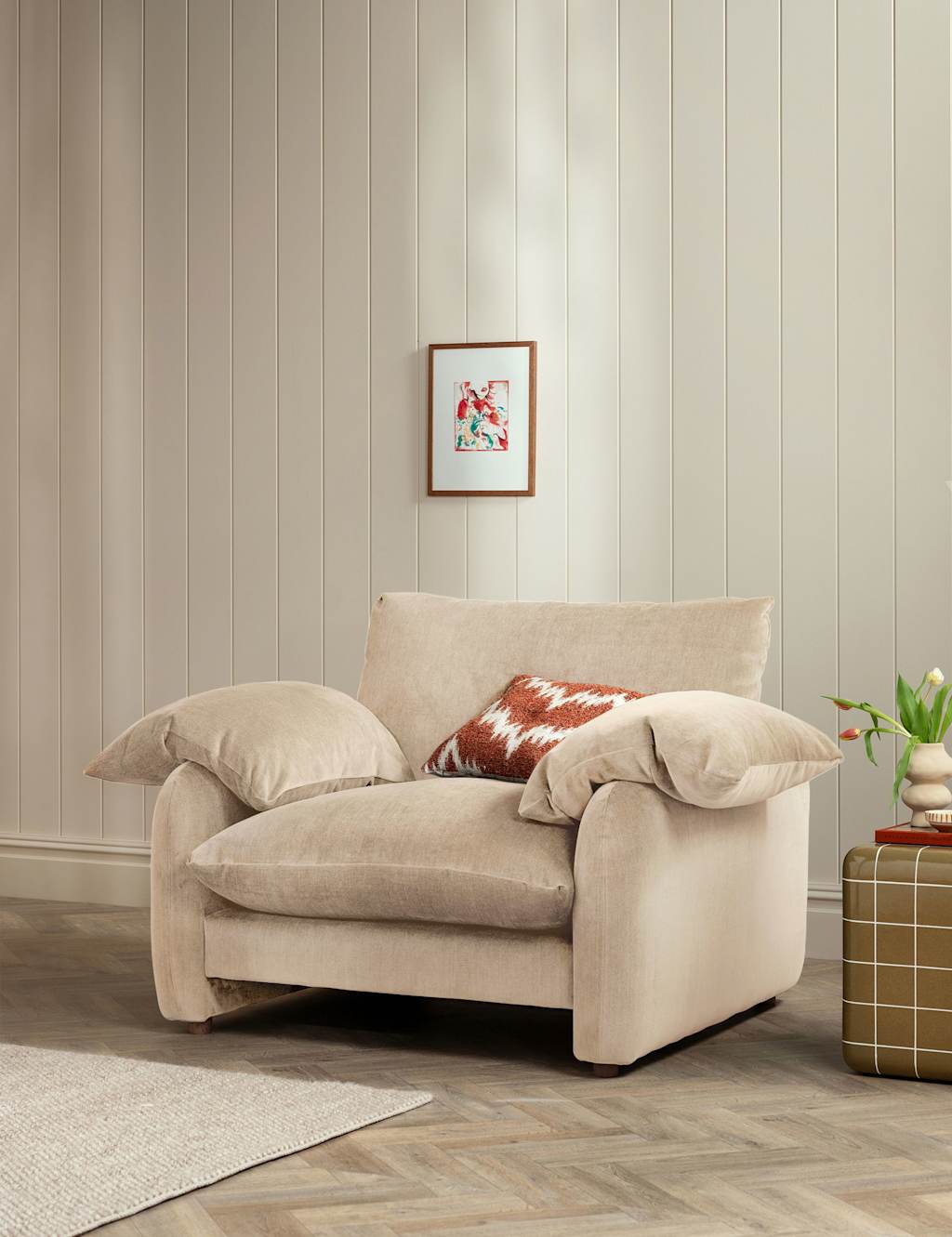 BARKER AND STONEHOUSE Orson Chenille Snuggle Chair Neutral
