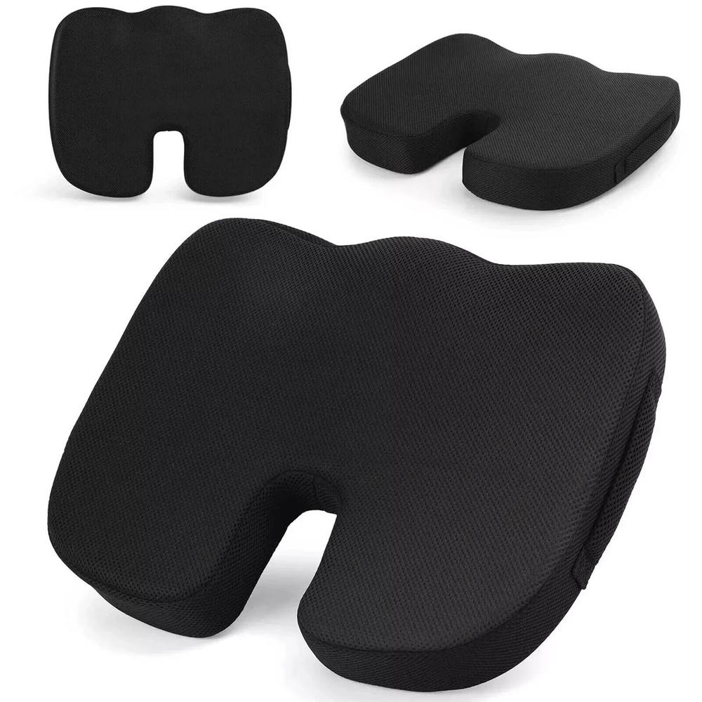 Nordara Memory Foam Coccyx Seat Cushion Orthopaedic Back Pain Relief UK in Black