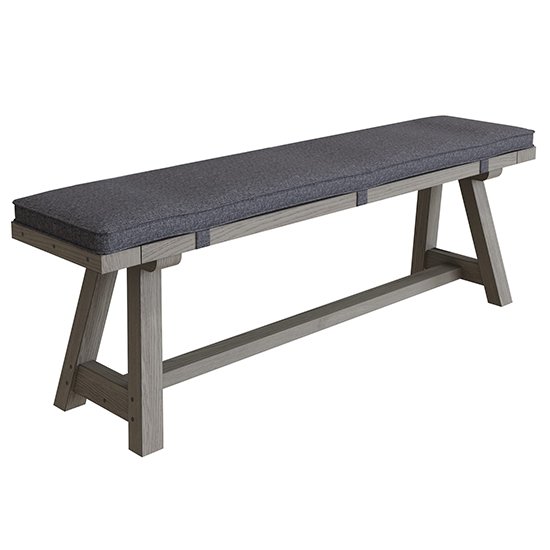 Floyd Wooden 160cm Dining Bench With Cushion In Grey Oak