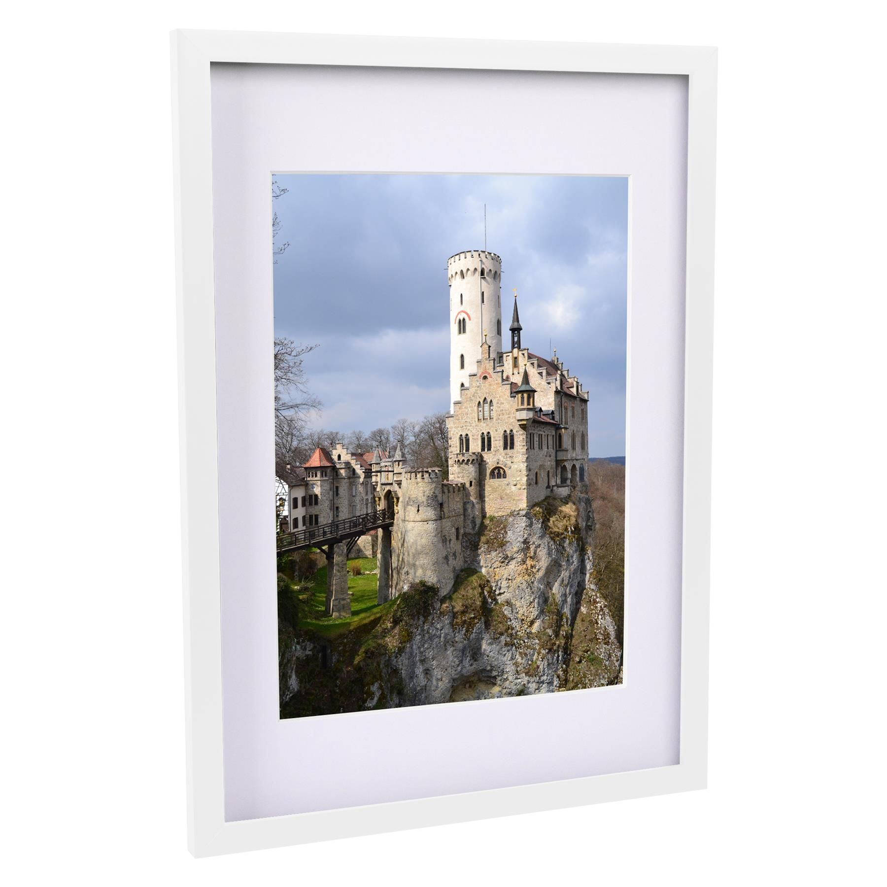 Nicola Spring Photo Frame with White A4 Mount - A3 (12" x 17") Picture Display Decor