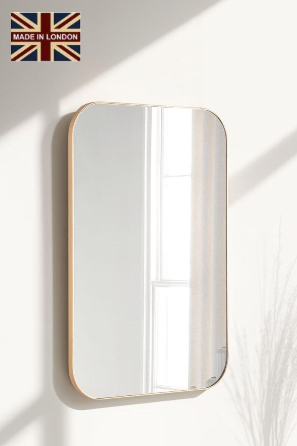 Yearn Mirrors Minimal Curved Mirror Gold 90x60cm