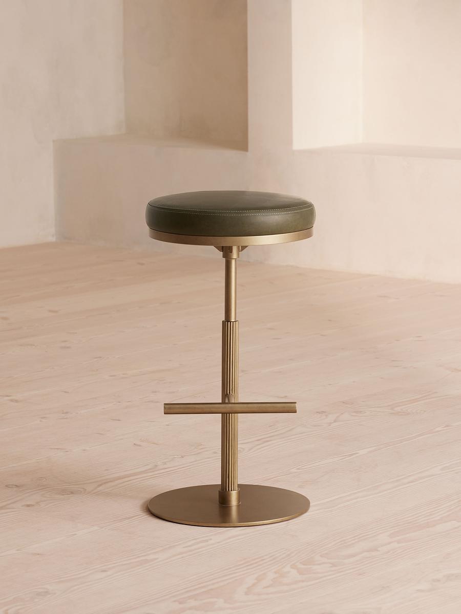 Wardell Counter Stool, Leather, Moss