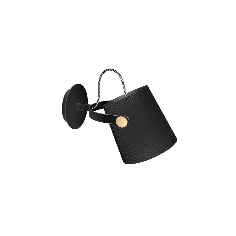 Netlighting Nordica Dome Wall Lamp Black Shade E27 Matt Black Beech Black Shade