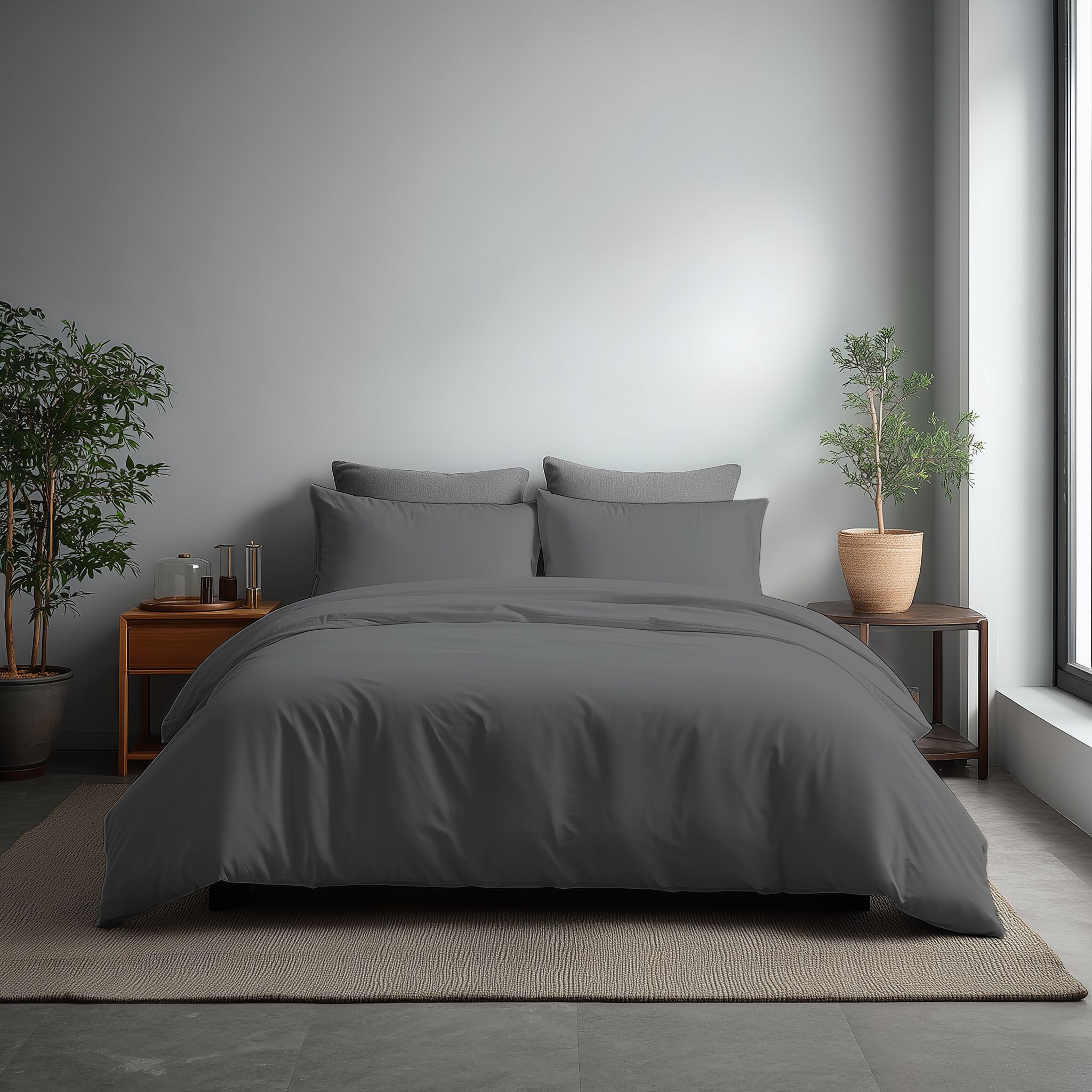 Snug City Microfibre Soft Touch Duvet Cover & Pillowcase/s Set Bed Linen in Grey