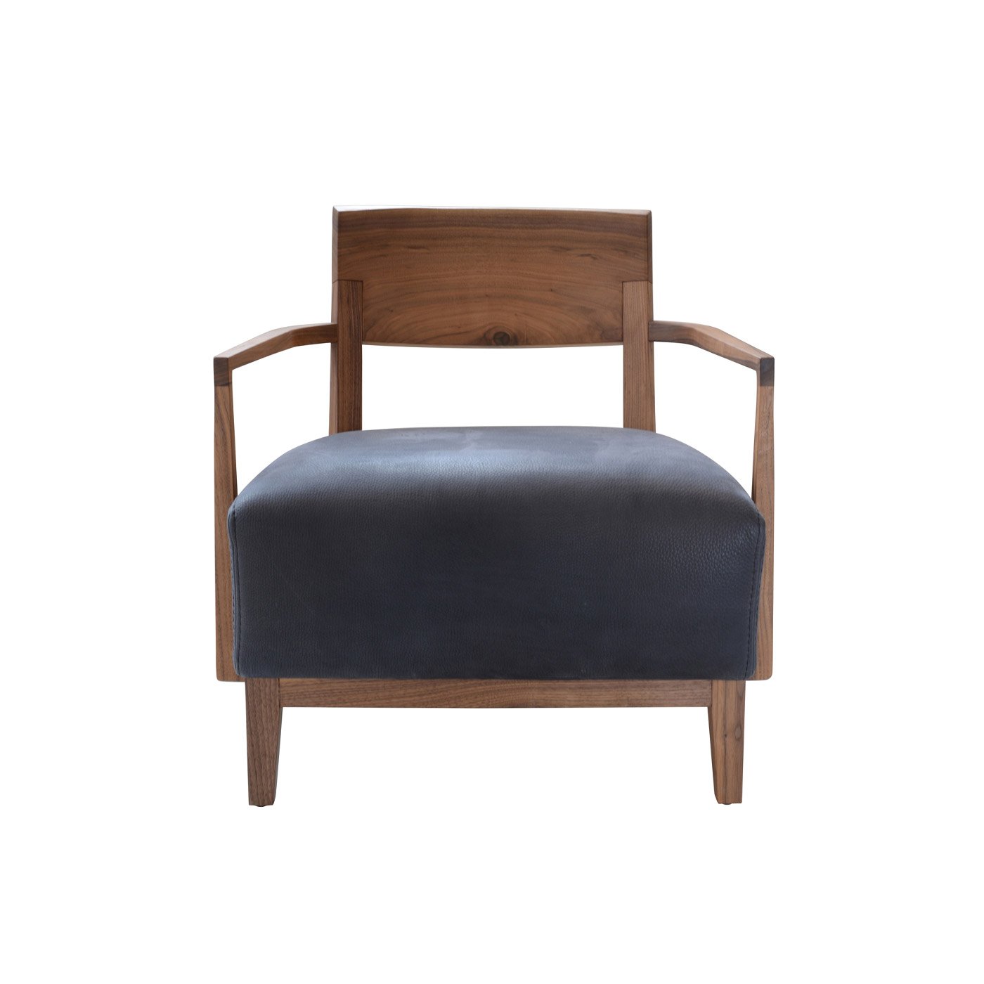 Riva 1920 Wilma Braccioli Armchair Walnut Black Utah Leather