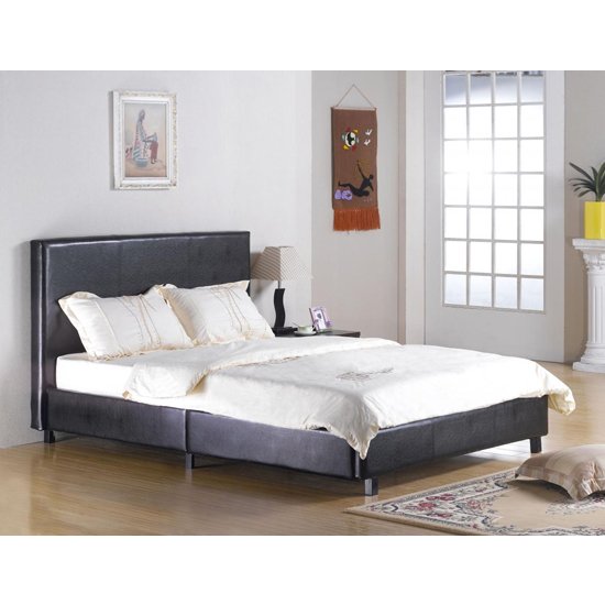 Fusion Faux Leather Single Bed In Black