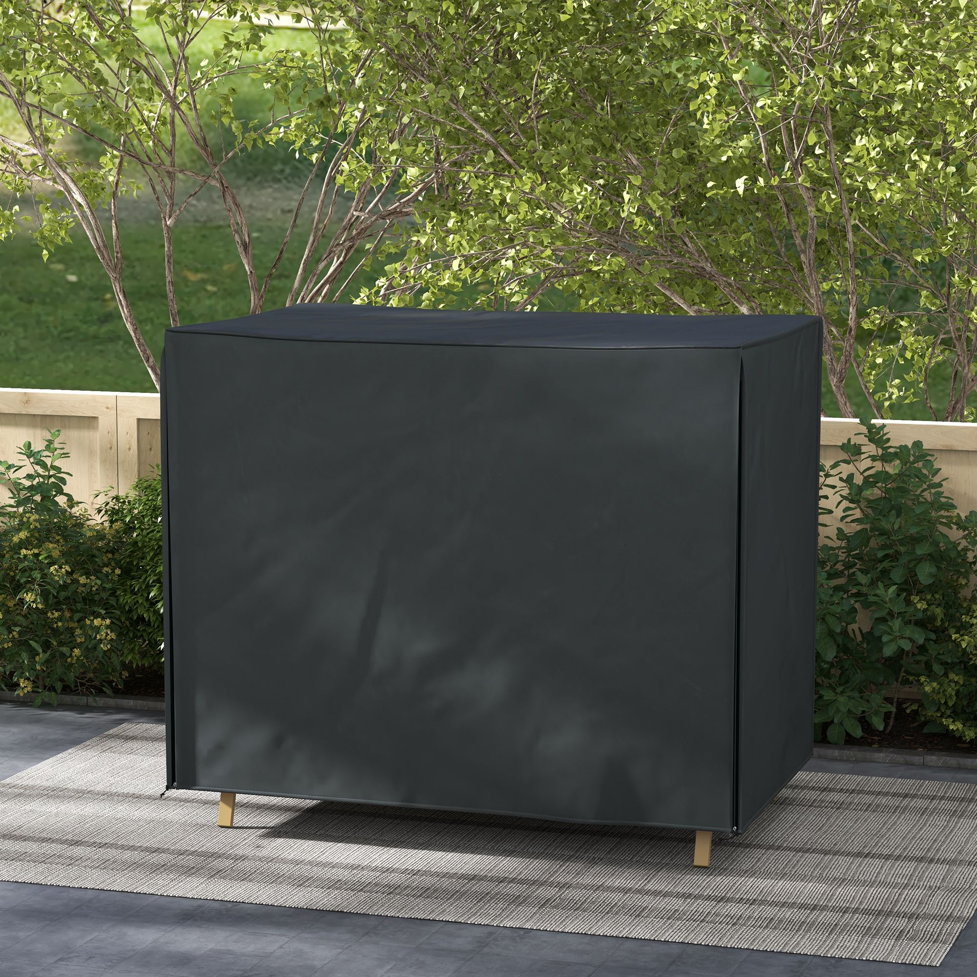 OUTSUNNY 3 Seater Garden Swing Cover, Windproof & Anti-UV, Black