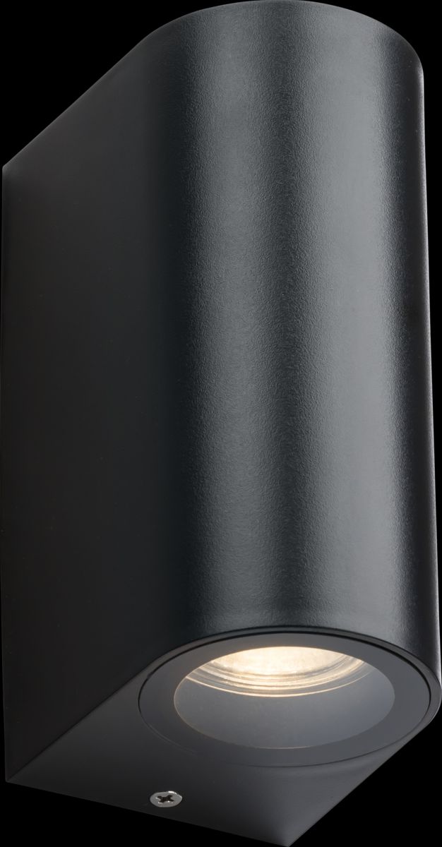 Netlighting Knightsbridge ALANA 230V IP65 GU10 Polycarbonate UpDown Wall light Black ALC2BK