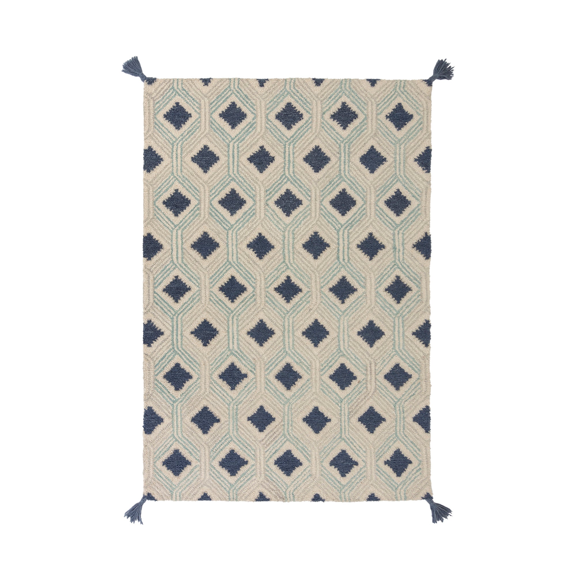 Marco Geometric Rug Beige and Blue