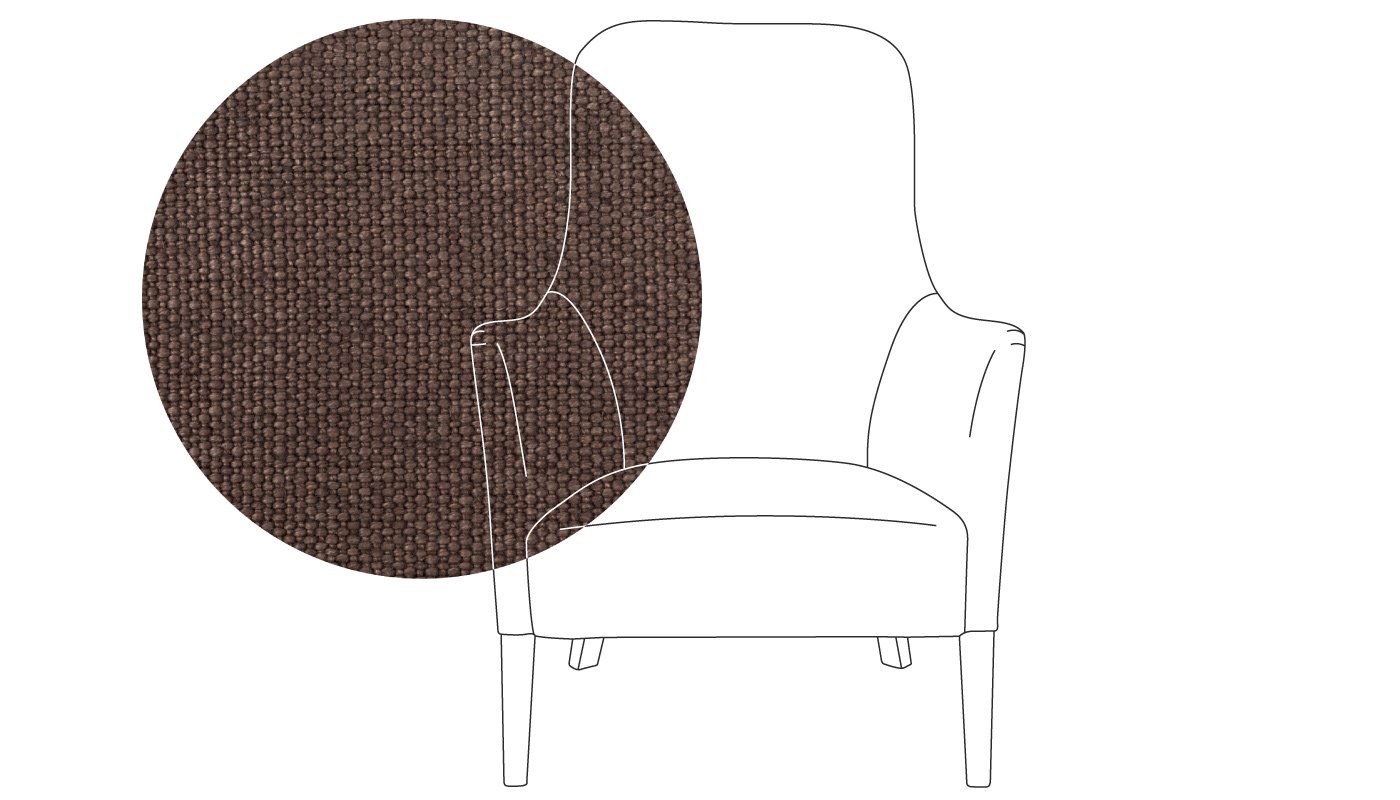 Pinch Pendel Armchair Cabot Pure Linen Sealskin Brown Oak Feet