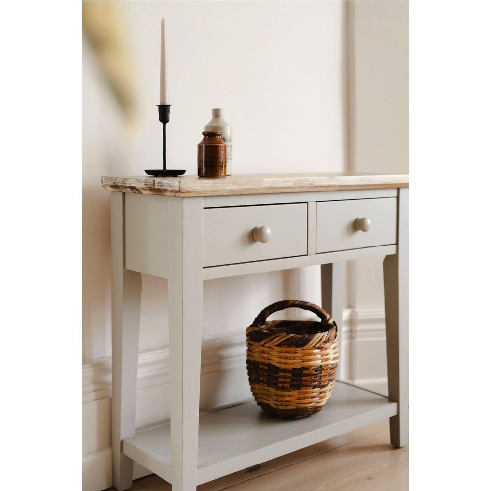 Statement Furniture Florence Console Table with 2 Drawers in Taupe