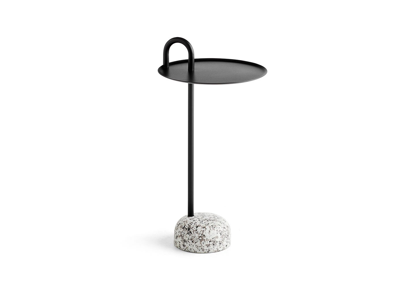 HAY Bowler Granite Base Table Black 36 x 70.5cm