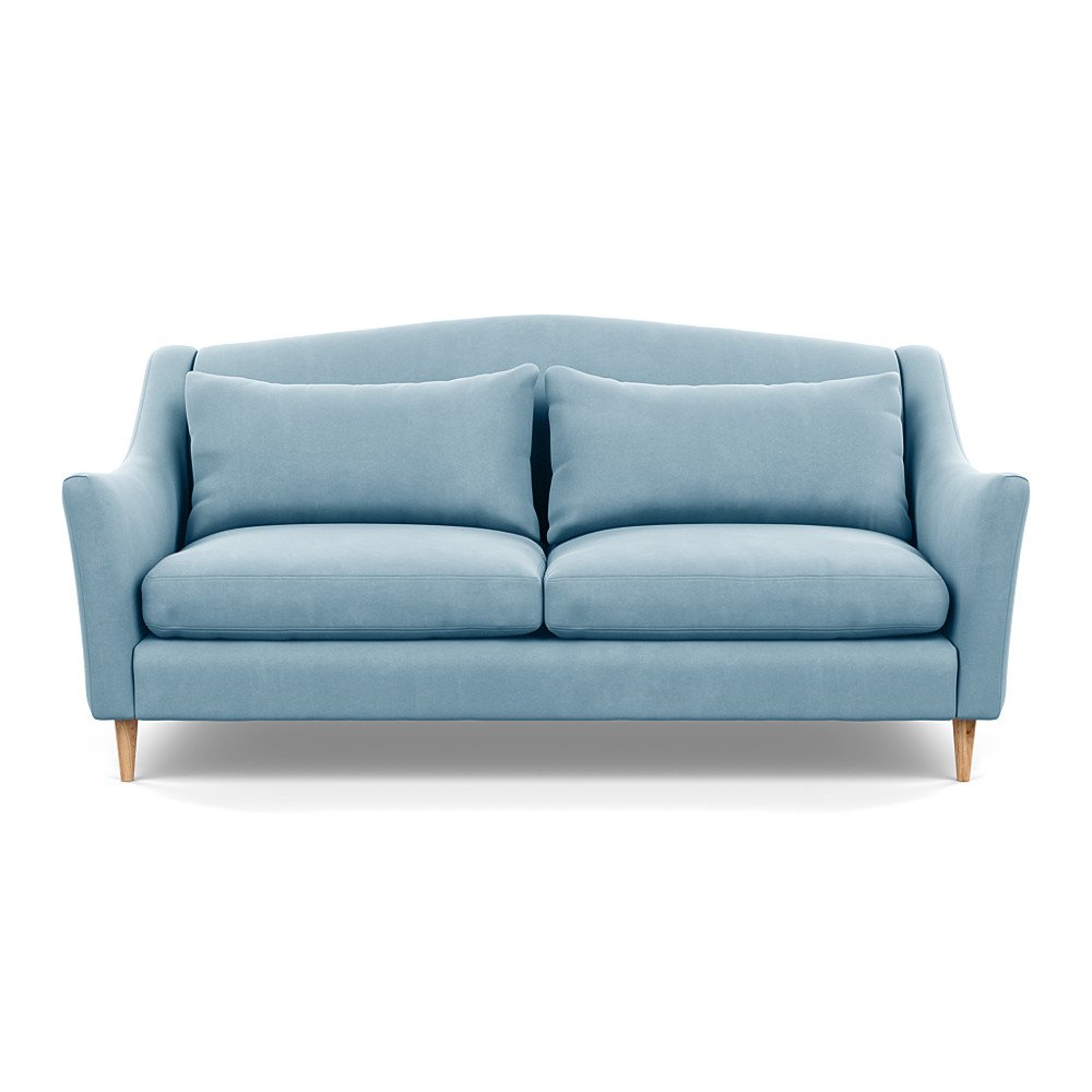 Heal's Somerset 3 Seater Sofa Varese Velvet Sky Natural