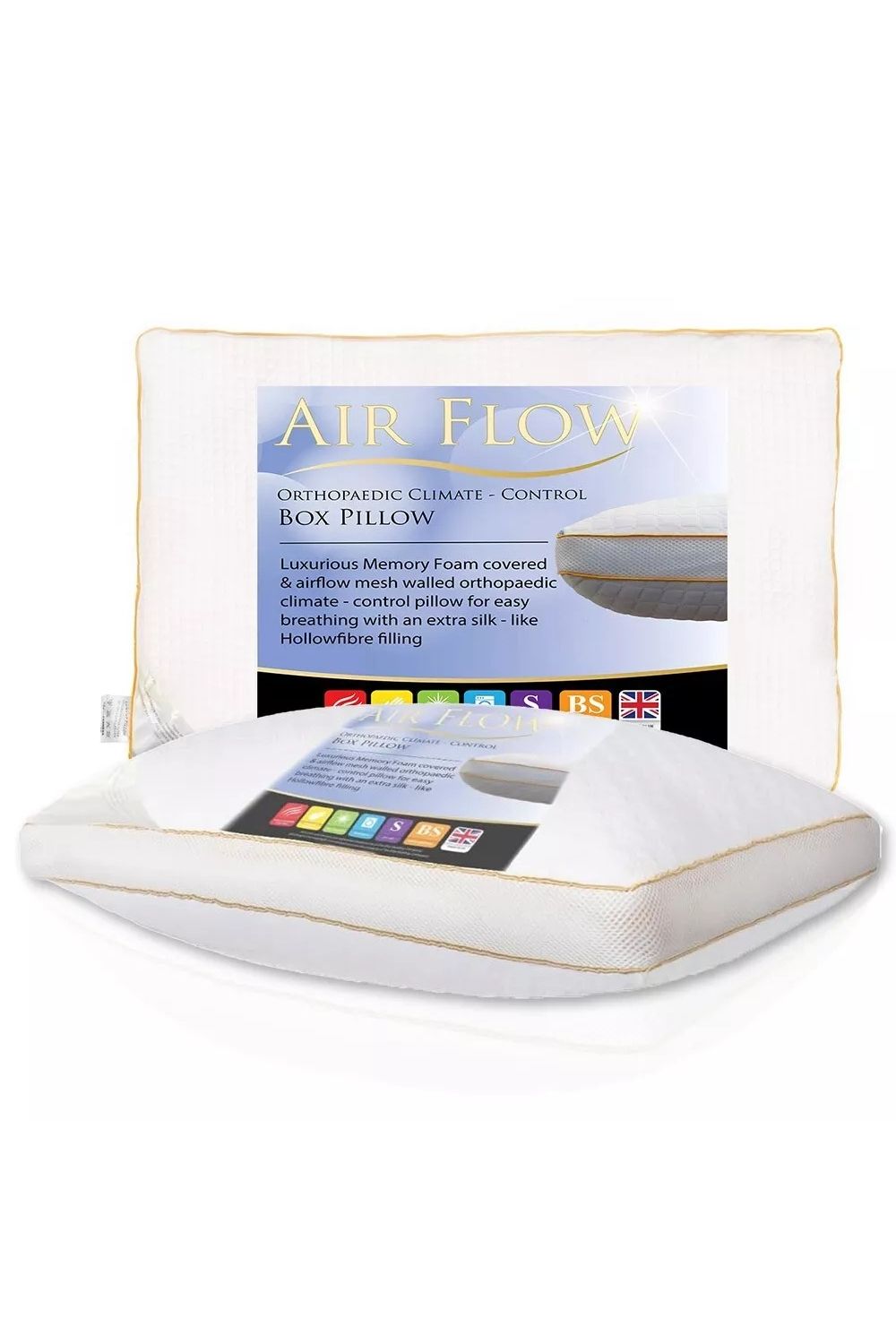 Just Essentials Airflow Memory Foam Orthopaedic Pillow in White