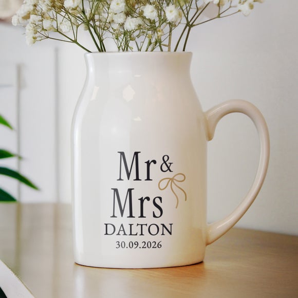 Personalised Mr and Mrs Couples Jug Vase