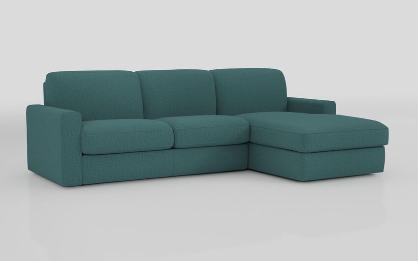 Fabric Barete Large Arm 4 Seater Sofa Bed with Right Hand Facing Large Lounger