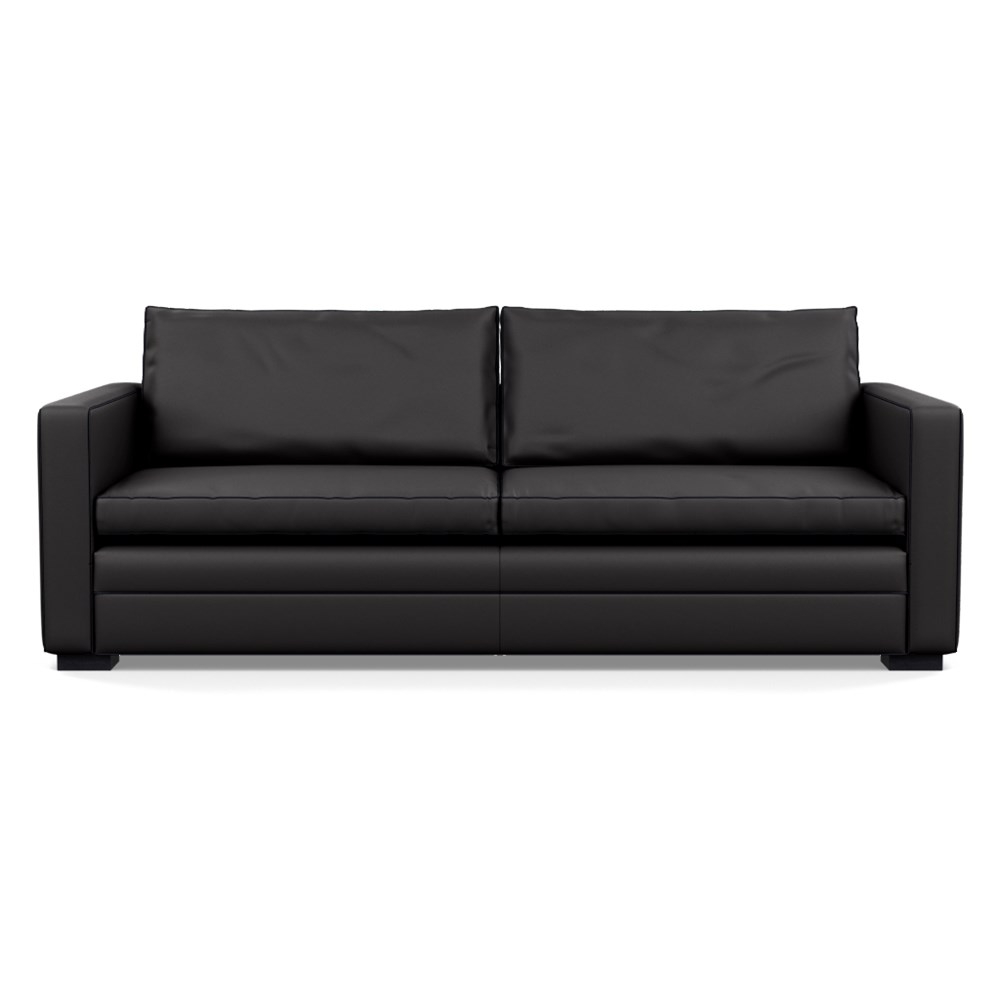Heal's Palermo 4 Seater Sofa Leather Grain Graphite 063 Black Feet
