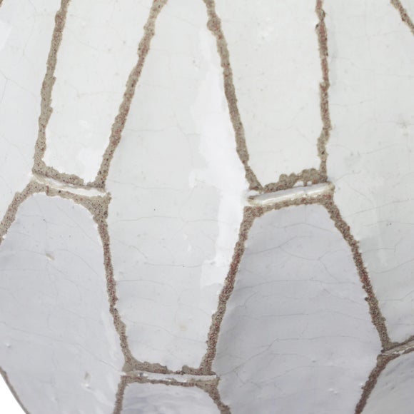 Gaudi Geometric White Stoneware Vase 4