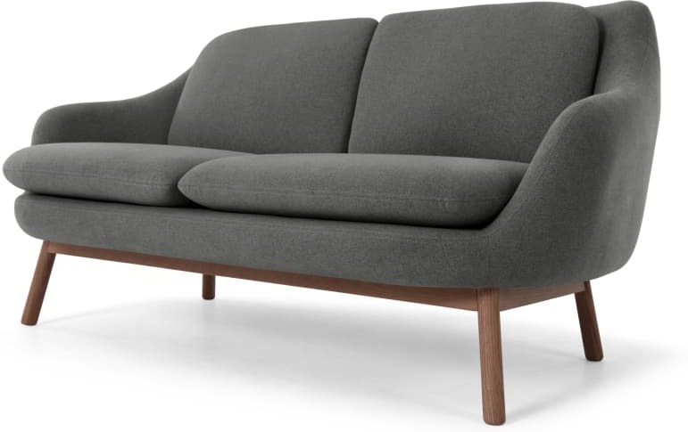 Oslo 2 Seater Sofa, Marl Grey with Dark Stained Oak Legs