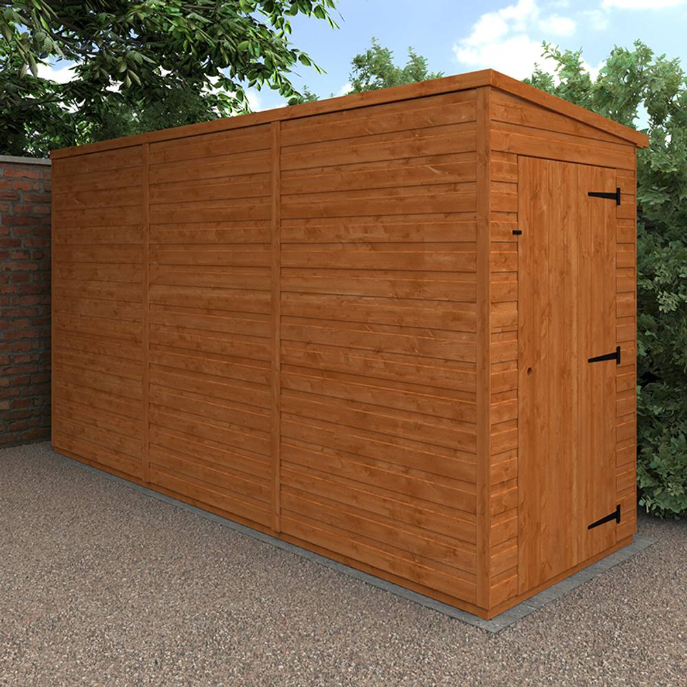 Buttercup Farm 12x4 Flex Pent Windowless 12mm Flex - L353.8 x W115 x H203 cm in Burnt Orange 2
