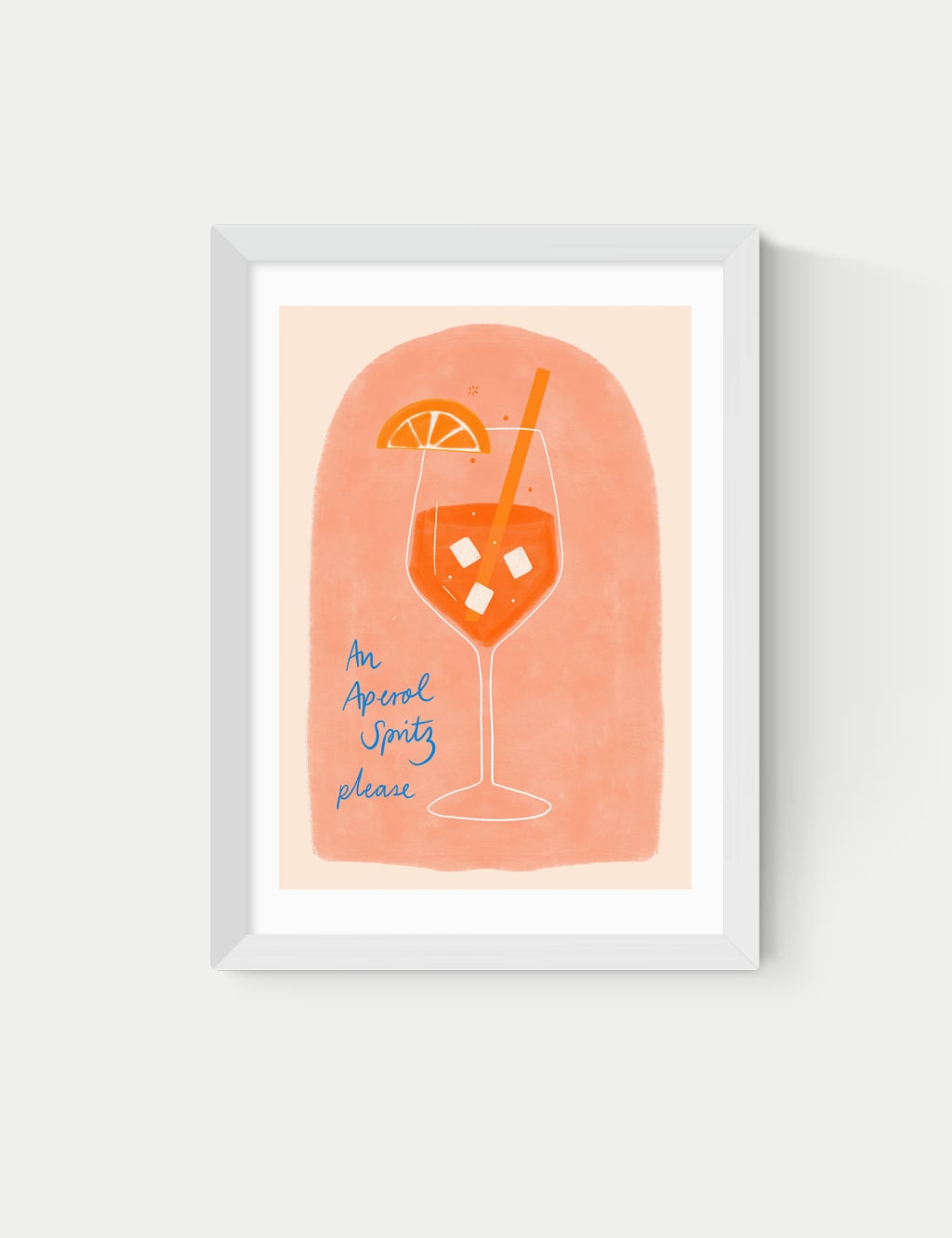 East End Prints Aperol Framed Art White