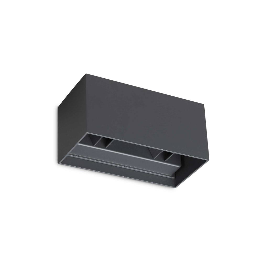 Netlighting Atom 4 Light Outdoor Up Down Wall Lamp Anthracite 2100Lm 3000K IP54 in Black