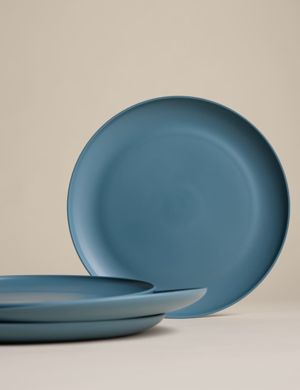 M&S Set of 4 Picnic Dinner Plates Blue